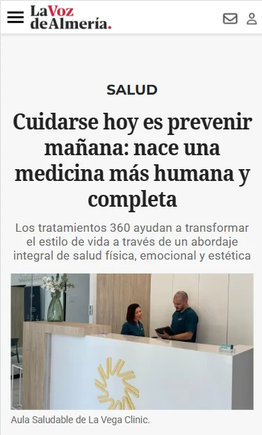 Cuidarse hoy es prevenir mañana: nace una medicina más humana y completa (artículo en La Voz de Almería)